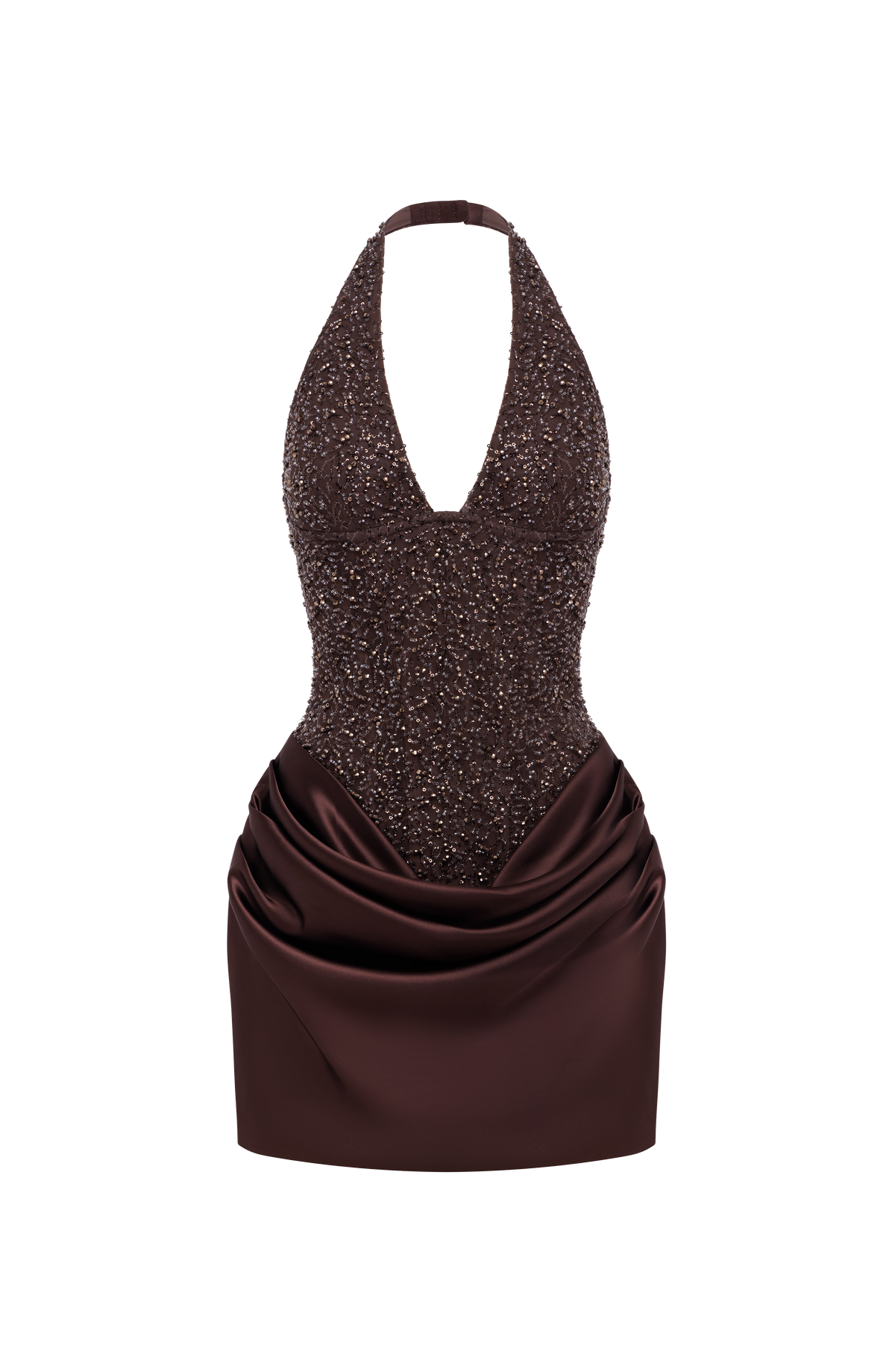 Vestido Mini Adessa - Marrón Ciruela