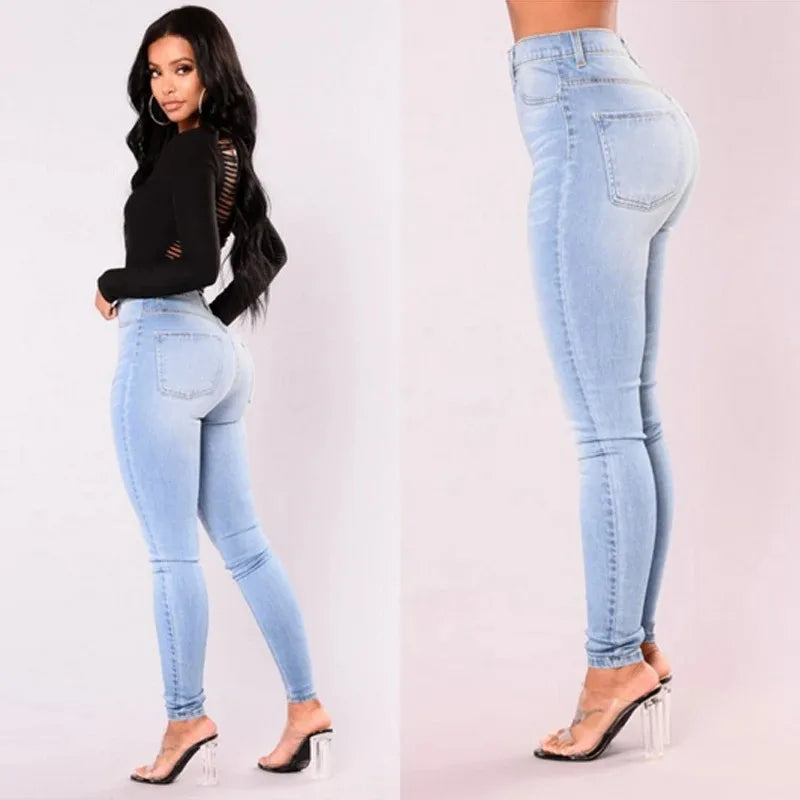 Vaqueros Skinny Push-Up – Cintura Alta y Corte Moldeador