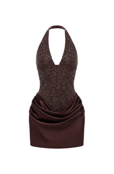 Vestido Mini Adessa - Marrón Ciruela