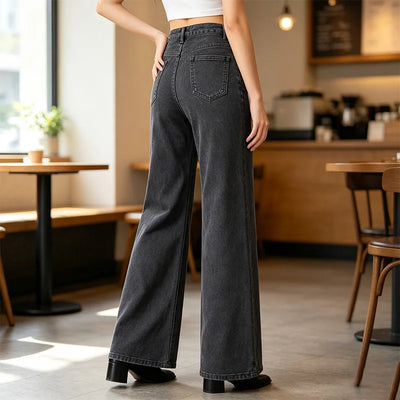Vaqueros Wide Leg Negros – Cintura Alta y Estilo Vintage