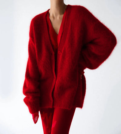 Cárdigan de Mujer – Punto Grueso, Cuello en V y Estilo Elegante