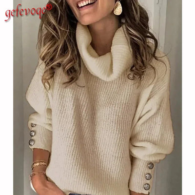 Suéter de Mujer – Cuello Alto y Diseño Casual Elegante