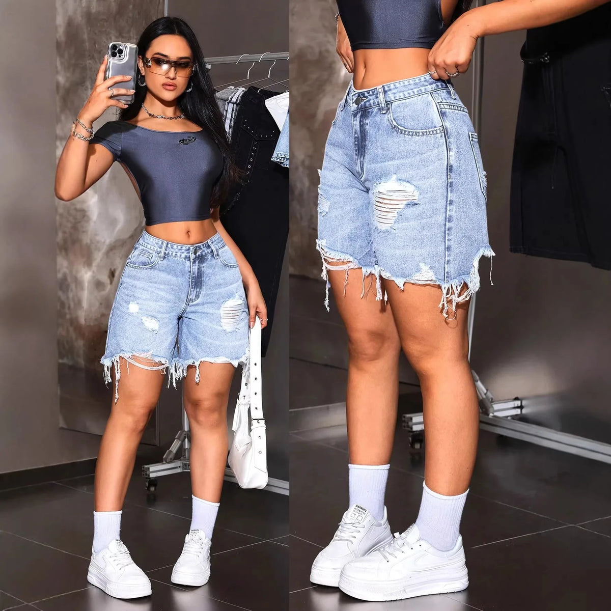 Vaqueros Marielle — Corte Corto, Silueta Favorecedora y Estilo Casual